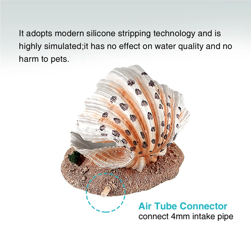 4 Aquarium Decoration Aerating Action Ornament Shell Pearl Air Stone Aquarium Fish Tank Shell Bubbler Decor Bubble Decoration 2019