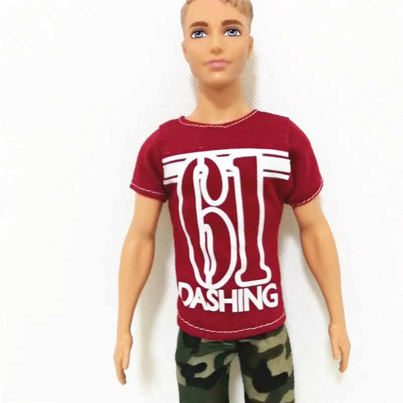 Ken The Boy Friend Красная футболка камуфляжные штаны комплект forBarbie аксессуары для кукол игровой домик наряды костюм детские игрушки подарок