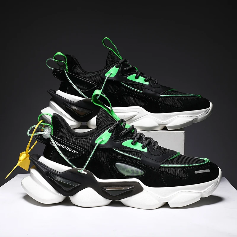

2020New Breathable Running Shoes for Men chunky Sneakers Fluorescent Fitness Sport Shoes Outdoor Walking Jogging Shoe Zapatillas