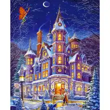 Painting By Numbers Frameworks Coloring By Numbers Home Decor Pictures Landscape Castle Decorations RSB8102