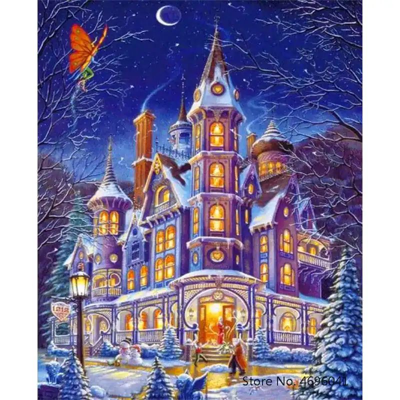 

Painting By Numbers Frameworks Coloring By Numbers Home Decor Pictures Landscape Castle Decorations RSB8102