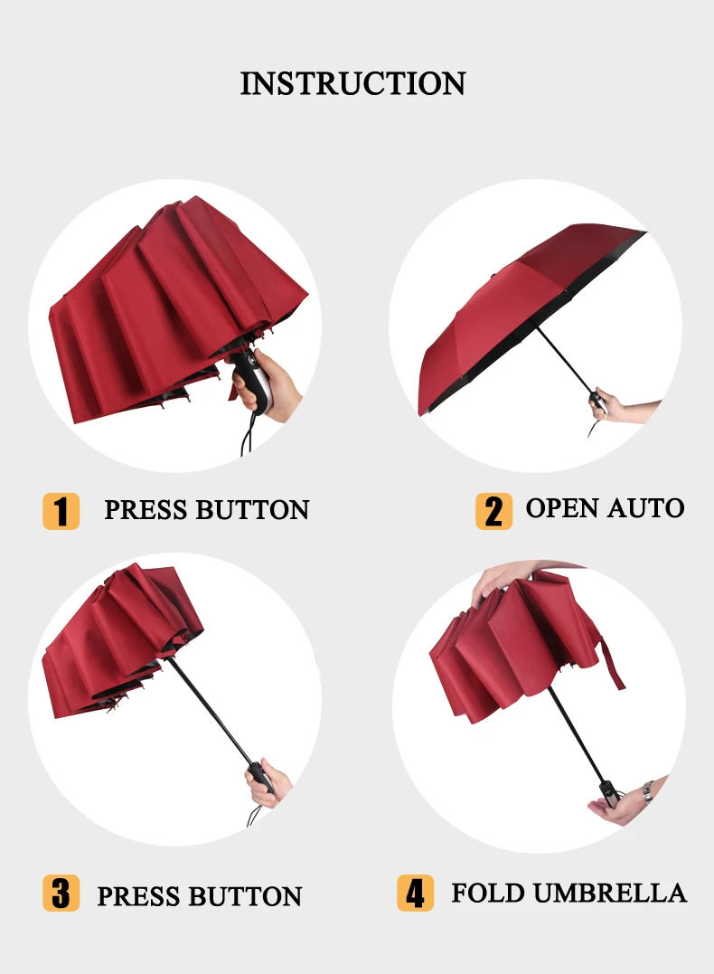 E-FOUR зонт в автомобиле, аксессуар, печать логотипа на заказ, большое пространство, высококачественный перевернутый зонт, автоматический, открытый, закрытый, складной