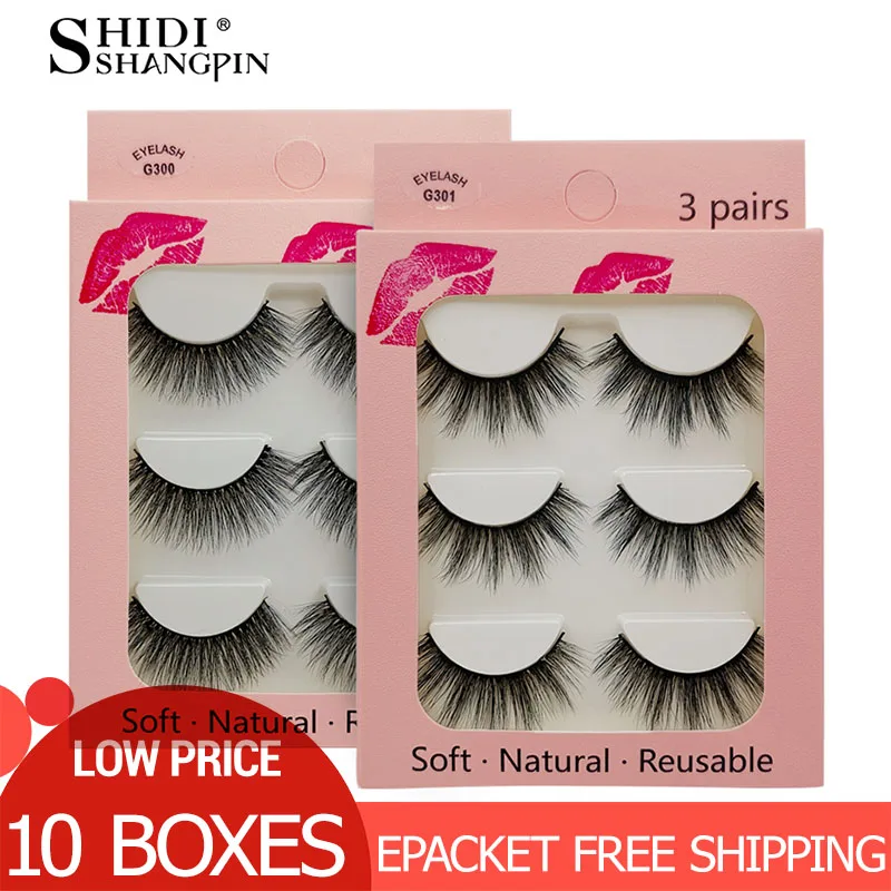 10 коробок, норковые ресницы,, 3d норковые ресницы, натуральные накладные ресницы для макияжа, накладные ресницы, полный набор, maquiagem cilios