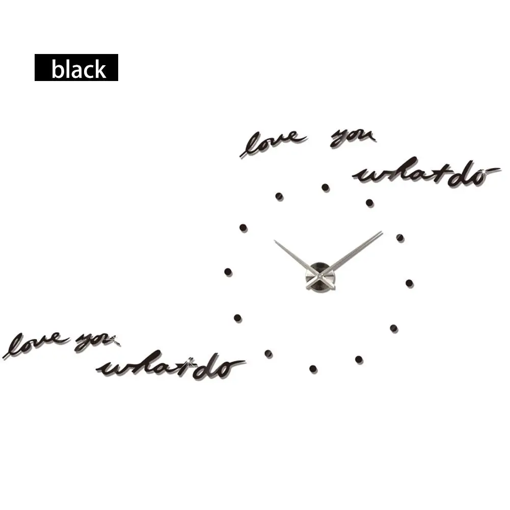 A Fashion Modern Large 3D DIY Mirror Surface Art Wall Clock Sticker Home Office Decor Self-adhesive For Living Room - Цвет: A