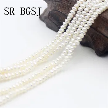 

Free Shipping BGSJ 2-4mm Small Rondelle Freshwater Pearl Jewelry Making Spacer Bail Beads Strand 14"
