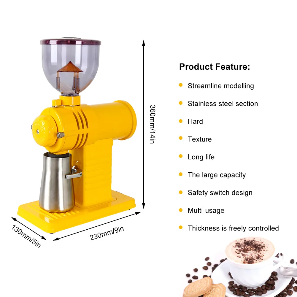 Coffee Grinder Ghost Teeth Electric Coffee Bean Grinding Machine Household Coffee Bean Grinder Miller Milling Machine