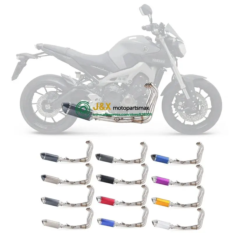 Для yamaha FZ09 MT09 MT-09 FZ-09- не для Tracer полная система углеродное волокно Escape средняя труба глушитель выхлопа без шнуровки