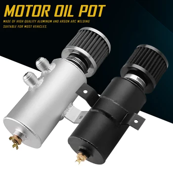 

New Universal 10AN Oil Catch Can Reservoir Tank with Breather Filter 0.75L Accessories