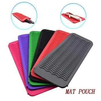

Silicone Heat Resistant Travel Mat Pouch for Curling Iron Hair Straightener Multi-function Non-slip Flat Iron Hair Styling Tool