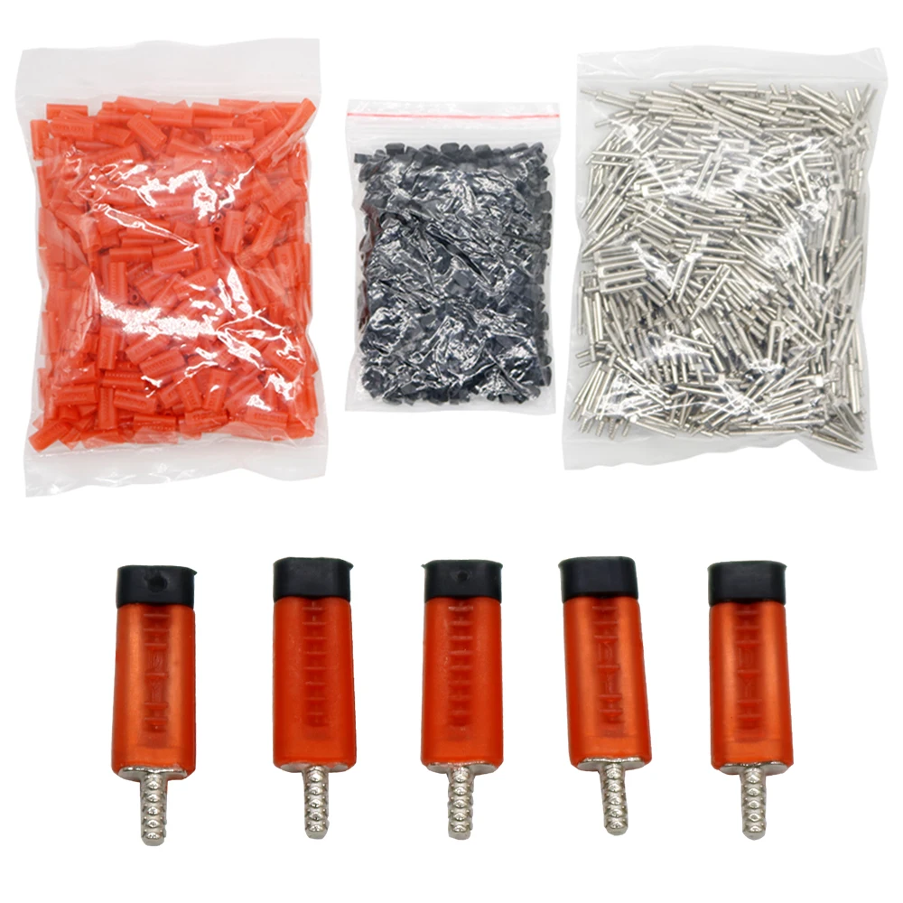 Set of 1000 Dental Lab Twin Pins Red Rubber Sleeves and Caps Double