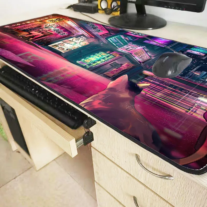  Mairuige Anime Pink Night Large Size Mouse Pad Anti-slip Natural Rubber PC Computer Gaming Mousepad