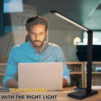 

Durable Touch Control LED Desk Lamp Practical Multi-functional Classic Long Arm USB Powered Dimmable Table Reading Light