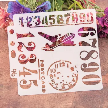 

14.1*13 plane figure scrapbook stencils spray plastic mold shield DIY cake hollow Embellishment printing lace ruler Christmas