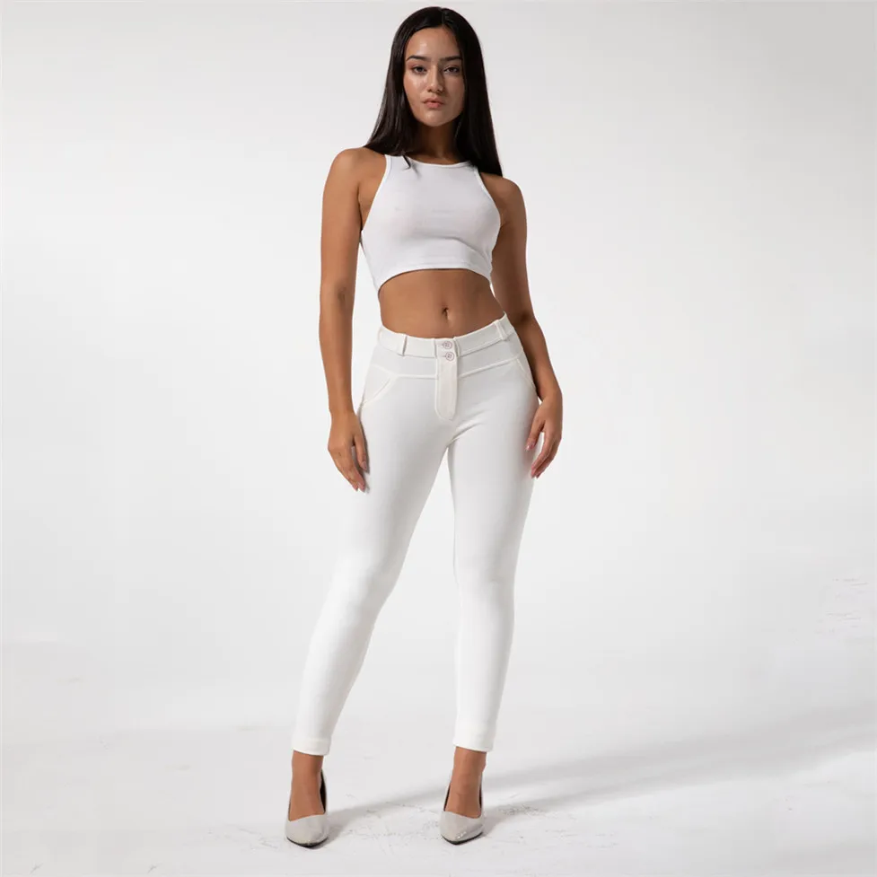 Shascullfites Melody Fitness Leggings Skinny Woman White High Stretch Fashion Legging Women Full Length