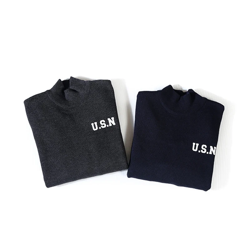 

Мужской шерстяной свитер с высоким воротником и длинным рукавом