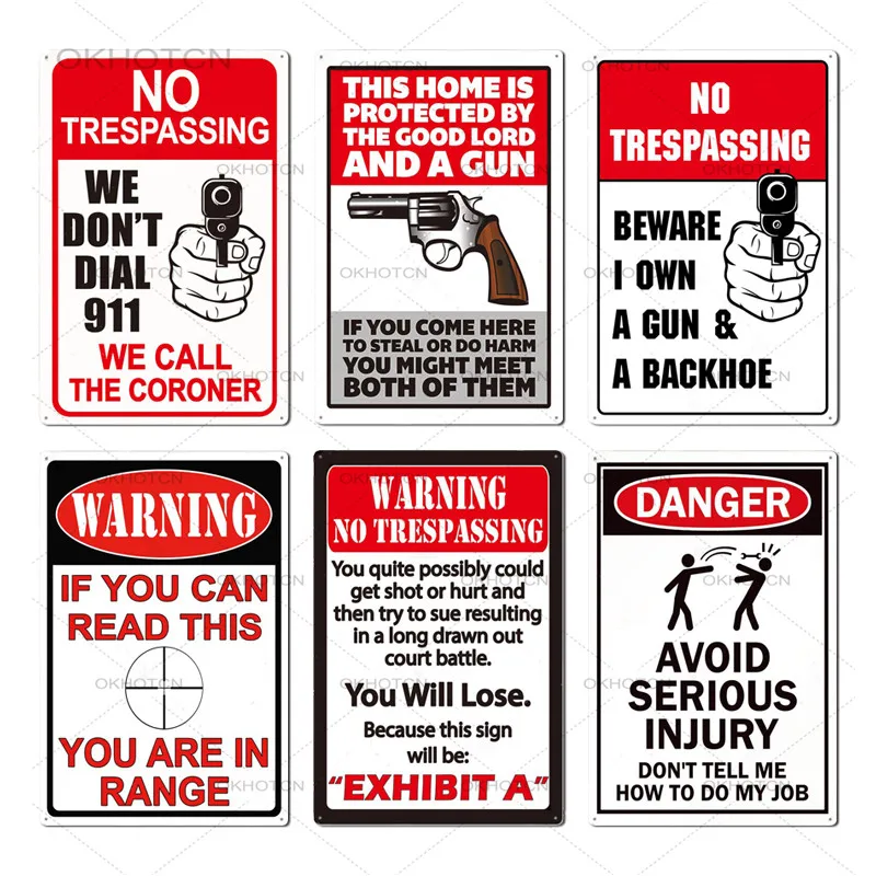 Funny Warning Sign Metal Sign Tin Sign Wall Decor for Man Cave Chicken Coop No Trespassing Sign
