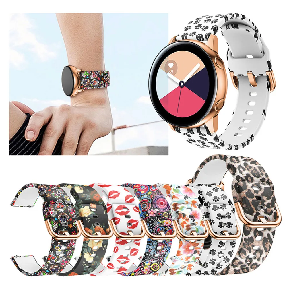 8Color-Watch-Replacement-Wrist-Strap-For-Samsung-Galaxy-Watch-Active-Band-20mm-Silicone-Soft-Sport-Print (1)