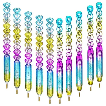 

10Pcs 5D Diamond Painting Point Drill Pens Heart and Spiral Point Drill Pens 5D Diamond Painting Tool for Adult and Kids