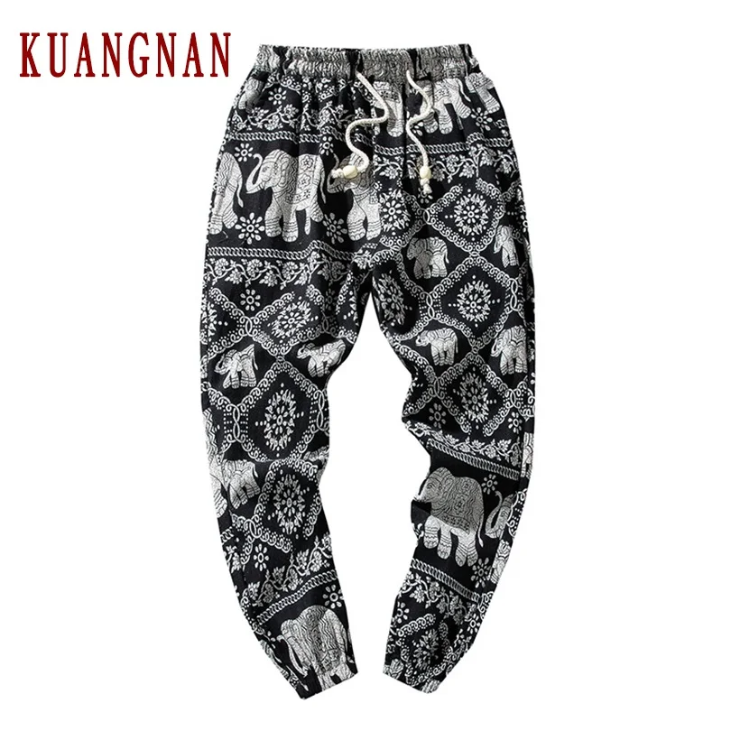 KUANGNAN шаровары мужские штаны для бега брюки мужские штаны уличная тренировочные штаны-шаровары штаны, мужские брюки 4XL хип хоп Осень новинка