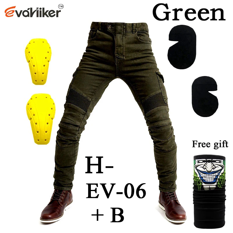 Army green UBS 06 черные UBS006 джинсы мужские джинсы для езды на мотоцикле брюки Защитное снаряжение мото брюки Беговые штаны - Цвет: H-EV-06 Green B