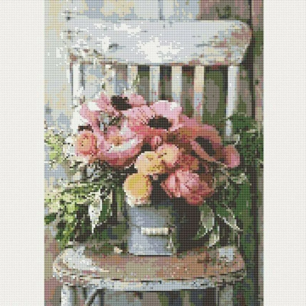 5D DIY Full Drill Flower Pot Diamond Painting Cross Stitch Kits Art Wall Decors