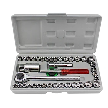 

40 Pcs 1 Set Car Combination Socket Wrench Set Humanized Design Repair Tool box Durable Rustproof Wide Useage Car Repair Tool