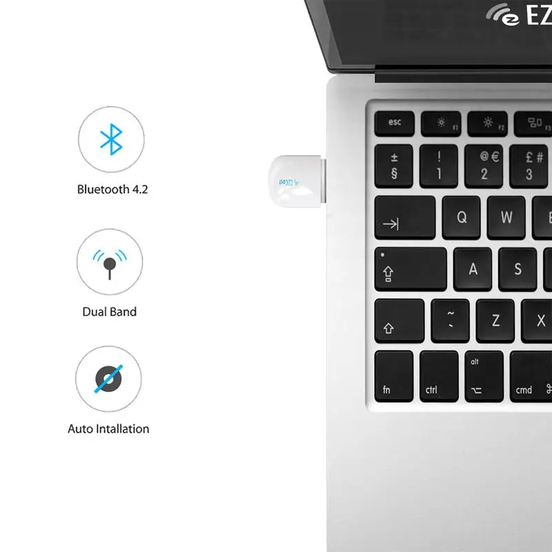 MeterMall USB wifi адаптер 5G/2,4G Bluetooth 4,2 двухдиапазонный AC 600 Мбит/с LAN антенна сетевой адаптер