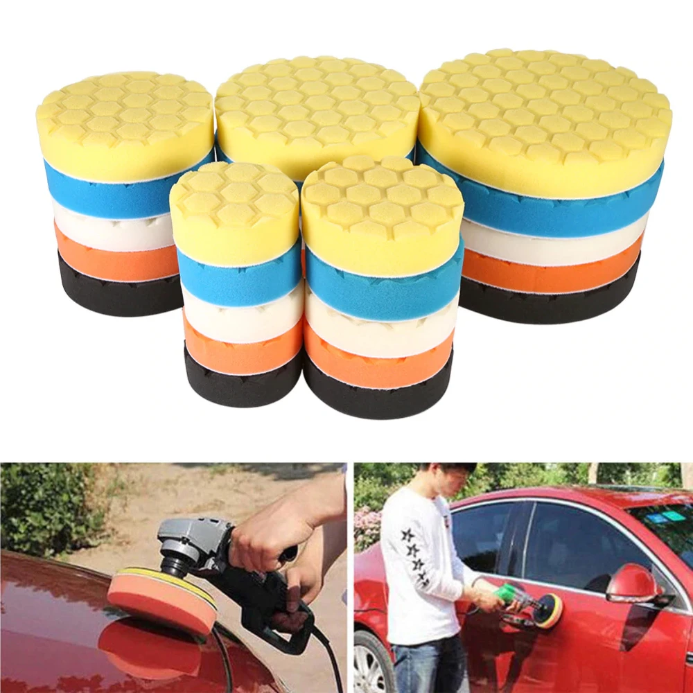 5pcs/set Car Sponge Polishing Pad Hand Tool Kit For Car Polisher Wax 3
