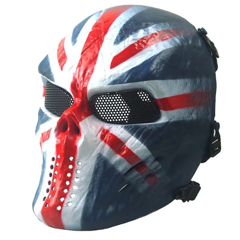 Тактический военный Хэллоуин страйкбол Пейнтбол Полное Лицо Череп Скелет CS маска дышащий ветрозащитный страшные маски для верховой езды - Цвет: QS
