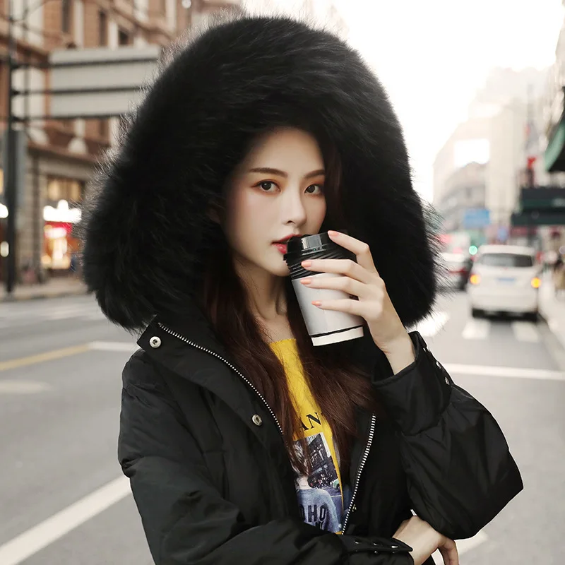 Medium and Long Winter 2009 New Warming and Thickening Fashion Female Garment Korean Version Loose and Slim Outerwear