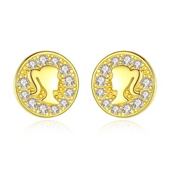 

MetJakt S925 Sterling Silver Simple and Versatile Creative Inlaid Zircon Anime Ladies Earrings