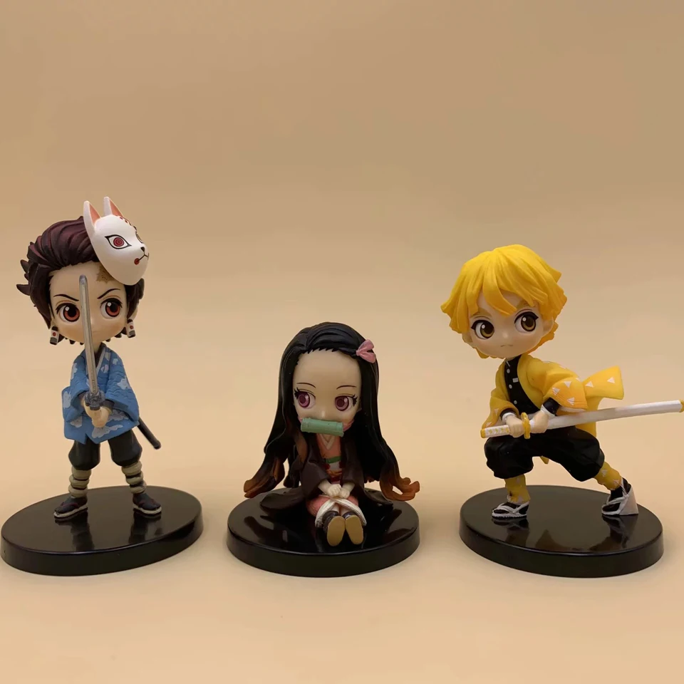 Tronzo Demon Slayer Kimetsu no Yaiba Q posket Kamado Tanjirou Nezuko Zenitsu Giyuu Inosuke ПВХ фигурка Модель Коллекция куклы игрушки