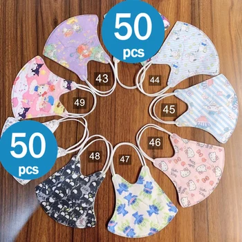 

Disposable Child Masks 3D Cartoon Print 3 Layers Filter Anti Dust Face Mouth Mask Kitty Mascarillas Dust Breathable Gauze Masks