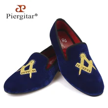 Piergitar/Изысканная Мужская бархатная обувь с вышивкой; модные мужские лоферы ручной работы на плоской подошве для свадебной вечеринки и банкета