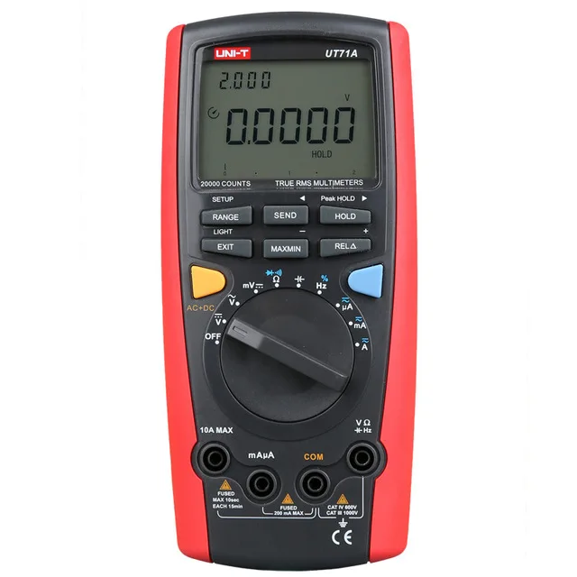 UT71A UNI-T UT71A/UT71B/UT71C/UT71D/UT71E Средний размер интеллектуальный цифровой мультиметр AC/DC Вольт Ампер Ом Емкость Темп метр - Цвет: UT71A