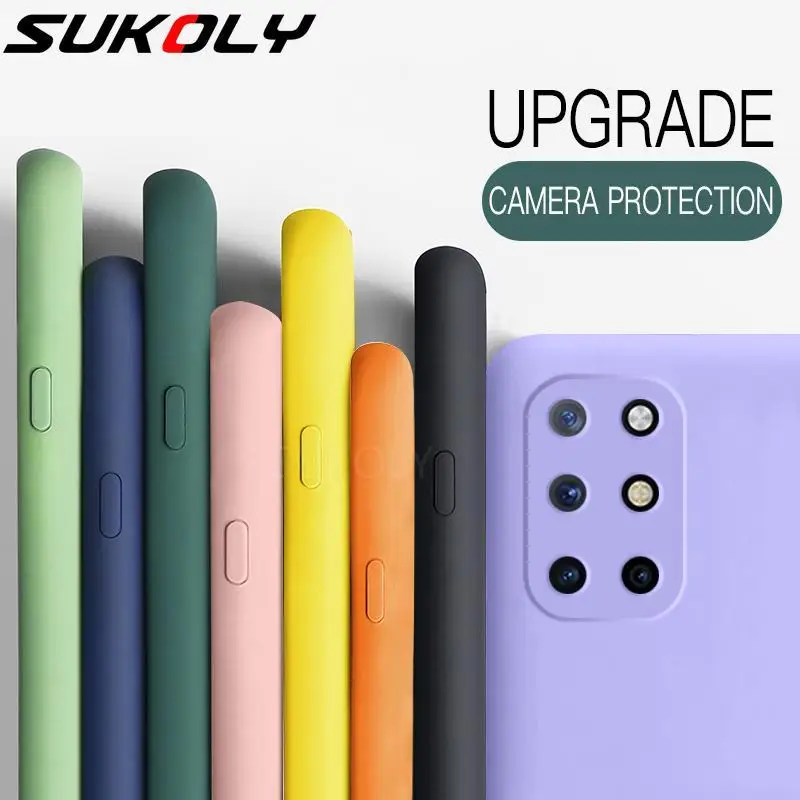 

For OnePlus 8T Nord 8 Pro 7 7T Pro 6T 6 Soft Shockproof Full Case Candy Color Silky Back Cover Original Liquid Silicone Case