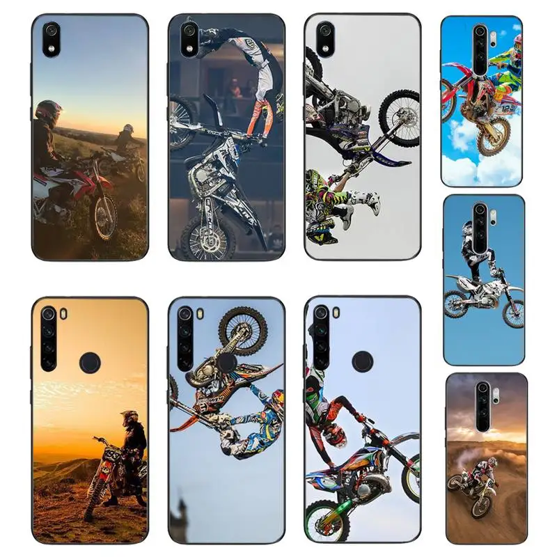 FHNBLJ Moto Cross спортивный черный мягкий чехол из ТПУ для телефона Xiaomi Redmi Note8T 7 9 Pro 5A
