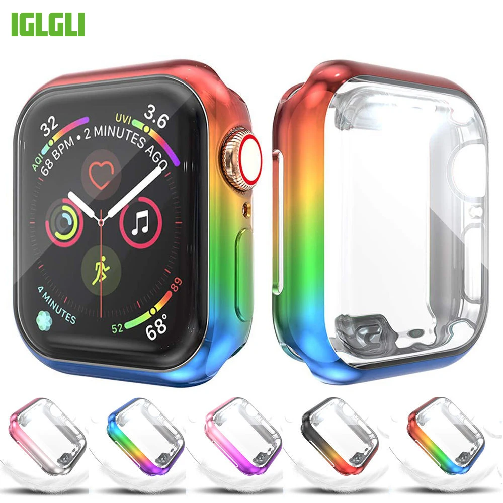 Чехол Pride Rainbow для Apple Watch чехол серии 7 6 4 3 2 SE с защитой экрана ЛГБТ-женщин красный