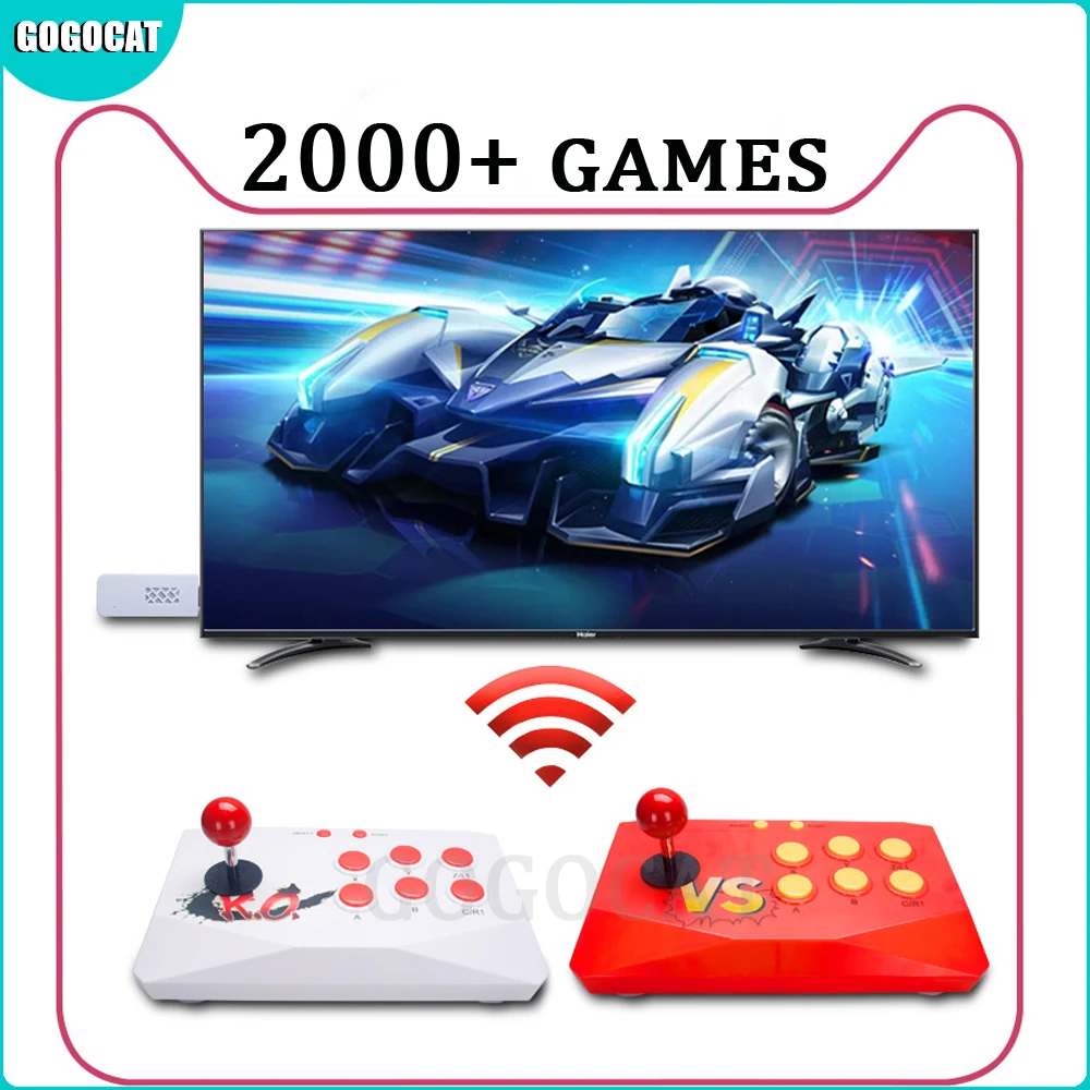 

Portable Arcade HD-out Wireless Gaming Console Joystick Built-in 2000 Games Video Games For TV/Computer Double Controller Gift
