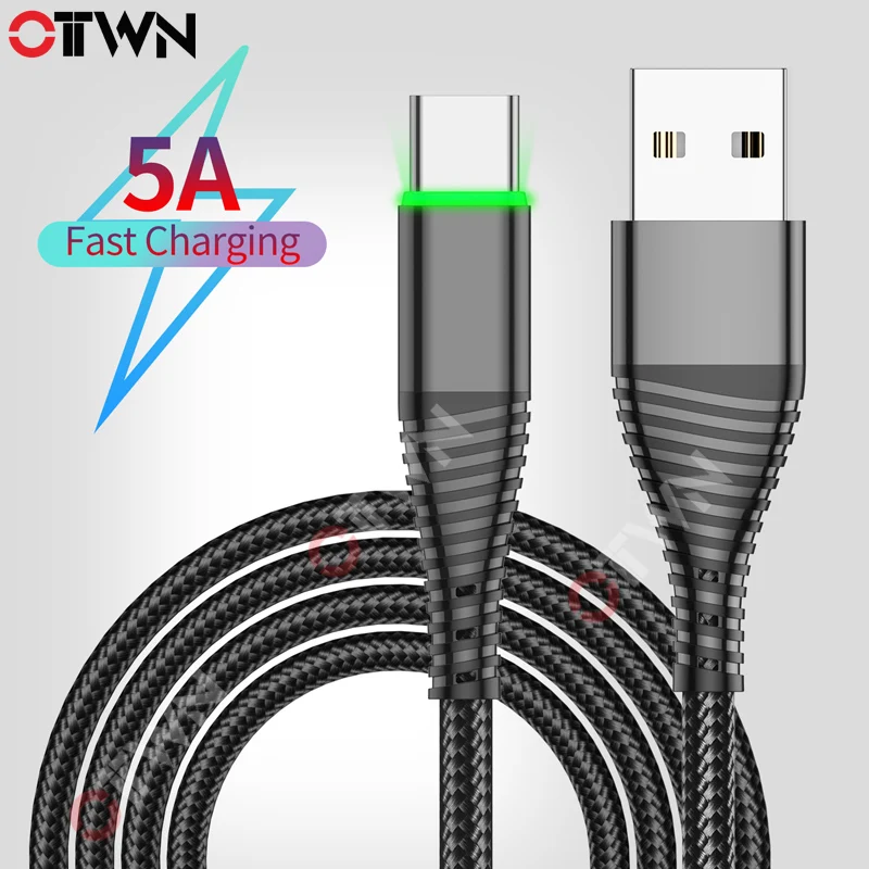 OTTWN нейлоновый кабель USB C быстрое зарядное устройство USB-кабель типа для Xiaomi Redmi Note