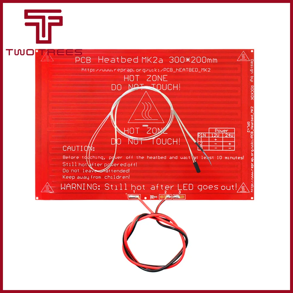 Новый RepRap 3D принтер PCB Heatbed MK2A Подогреваемая кровать со светодиодом и резистором