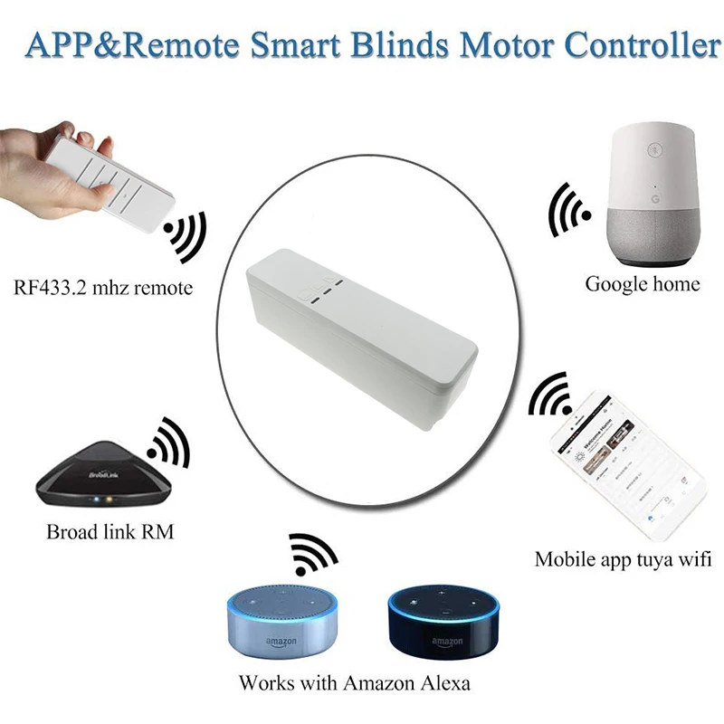 Controle de Voz Motor de Acionamento do Obturador Trabalho com Alexa Tuya Smart Roller Shade Drive - Vida Inteligente Wifi Remoto Sombra Google Casa 4 Eletrônicos