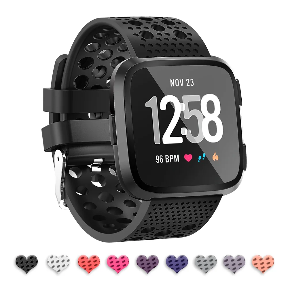 Honecumi для Fitbit Versa/versa 2 более красочный сменный ремешок для часов дышащие с отверстиями Смарт-часы спортивный браслет аксессуары для путешествий - Цвет: 16