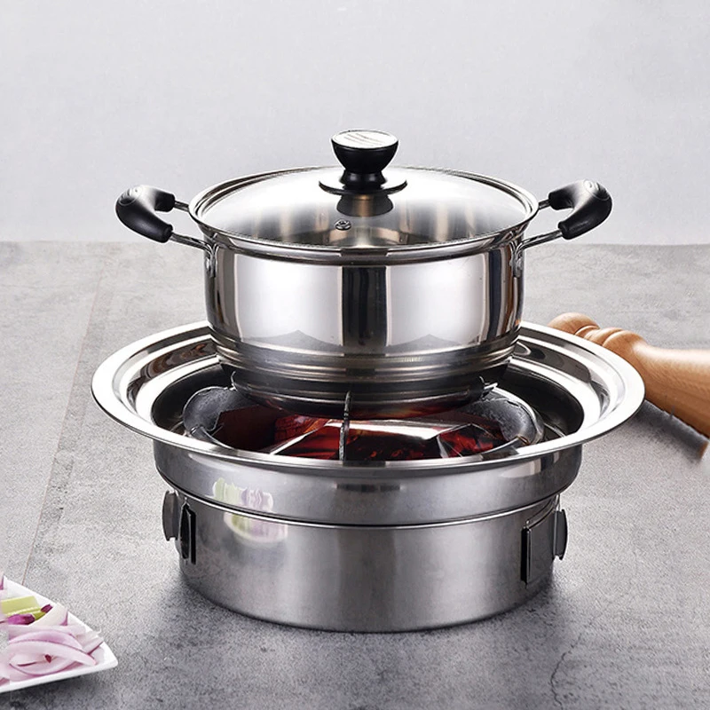 Barbecue Charcoal Stove Household Stainless Steel Korean Charcoal Oven Commercial round Non-Stick Barbecue Oven Outdoor Camping Portable