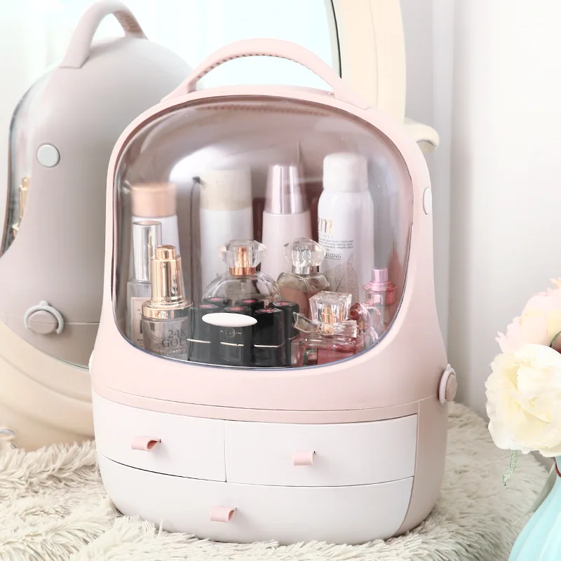 

Net Red Dustproof Cosmetic Box Jewelry Organizing Box Skincare Shelf Desktop Cosmetic Storage Box