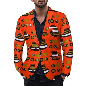 

Men Casual Vintage Turn-down Collar Long Sleeve Print Floral Blazer Coat Jacket Clothing US Size Up to 3XL Hip Hop Slim Fit