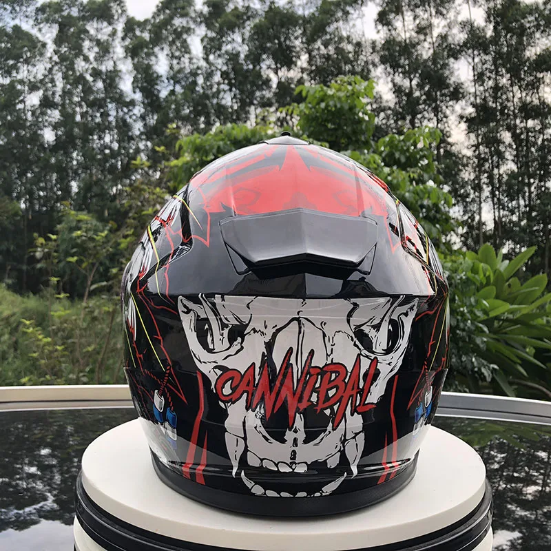 Бренд NITRINOS полный шлем для верховой езды Мото шлем в форме черепа De Moto двойной объектив защитный шлем хорошего качества ECE