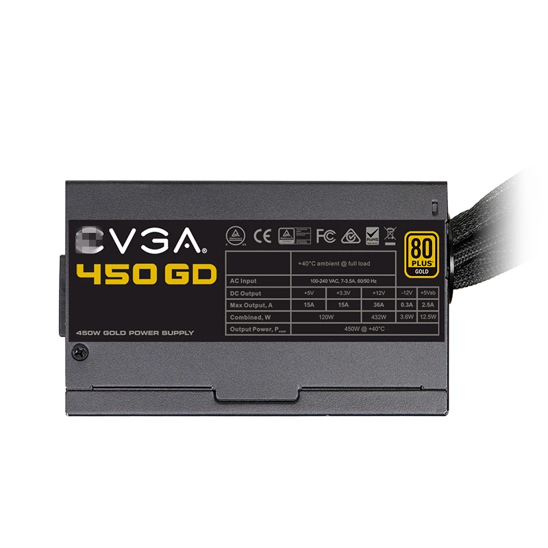 Блок питания для EVGA немодульный 80PLUS Gold Game Mute Host источник питания 650 Вт/550 Вт/450 Вт блок питания 650GD 550GD 450GD