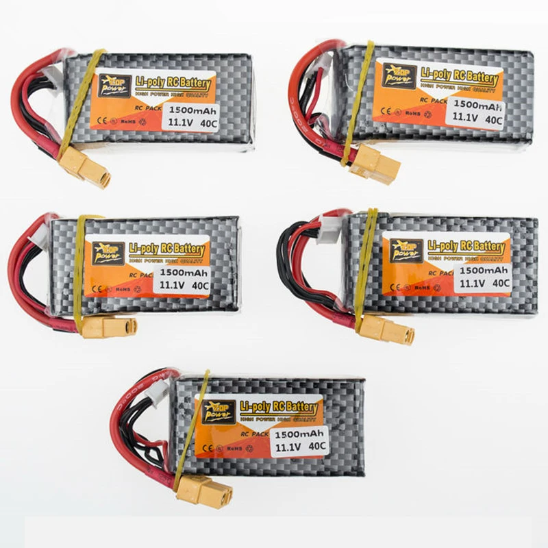 

5pcs High Power 11.1V 1500mAh 40C Battery for RC Car Airplanes Spare Parts 3s lipo Battery for RC Quadrocopter 11.1v Battery
