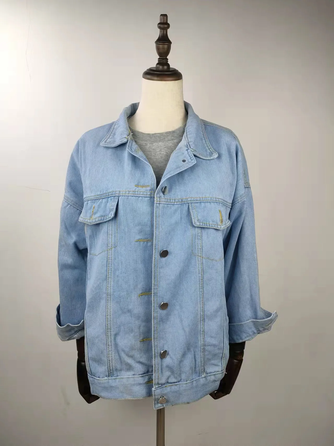 ジャケット Code graphy (W) Cropped Denim Biker Jacket 5MM037 250129_MS_NOE_WJA041A_BL05LIGH